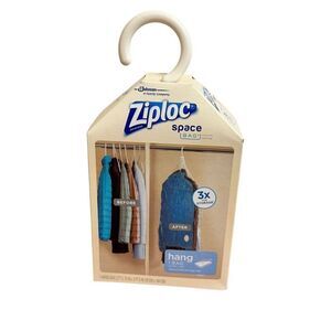 Ziploc Space Bag 1 Hang Bag Airtight Waterproof Reusable Fits 5 Suits or Jackets